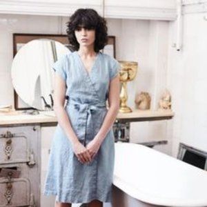 Not Perfect Linen Wrap Dress